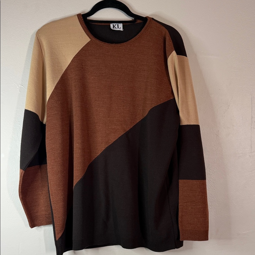 KL Collection Colorblock Sweater - Size L